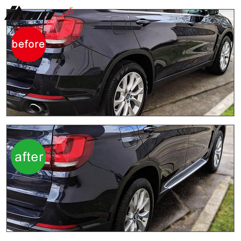 2014-2018 BMW X5 F15 OEM Style Silver Black Running Boards Aluminium