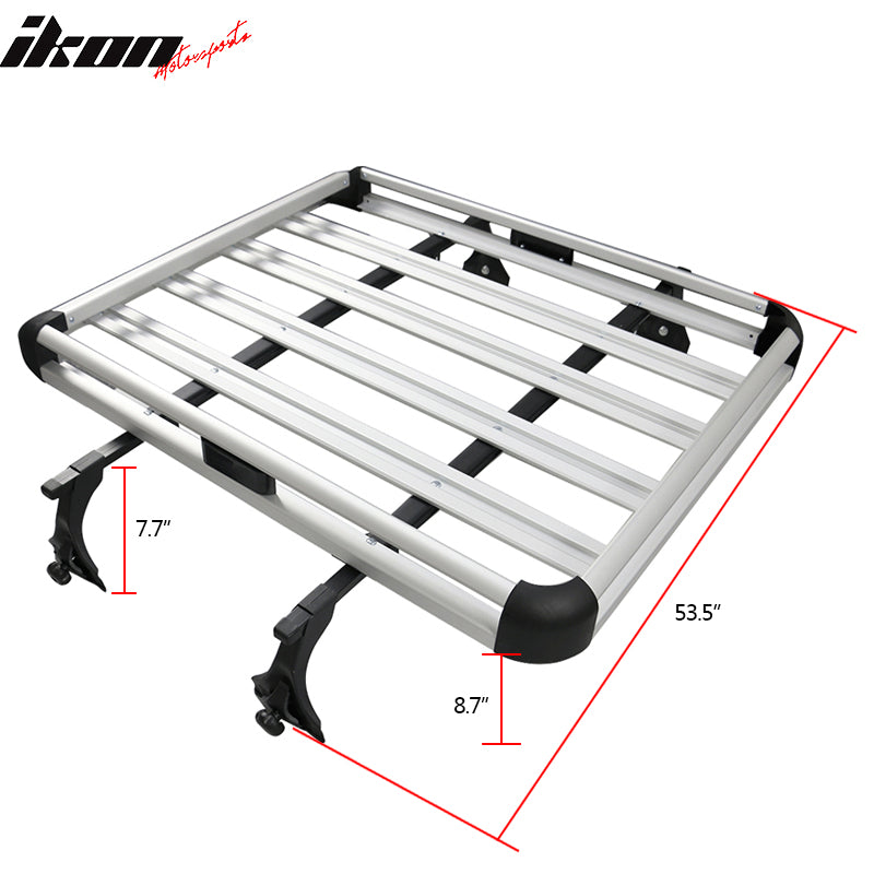 Universal Silver Roof Rack Luggage Carrier W/ Cross Bar Aluminum