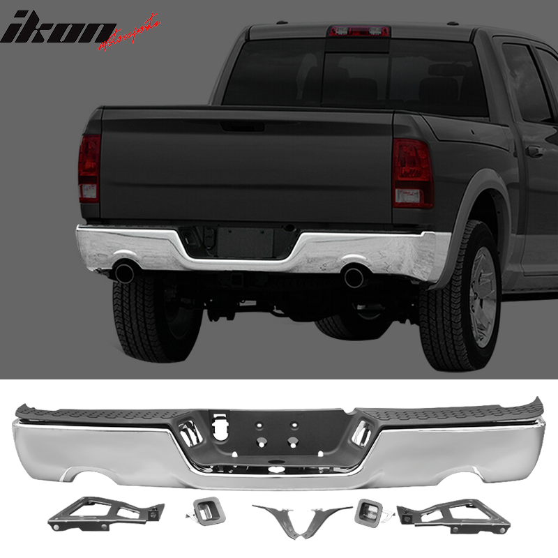 2009-2018 Dodge Ram 1500 Rear Step Bumper With Exhaust Holes - Steel