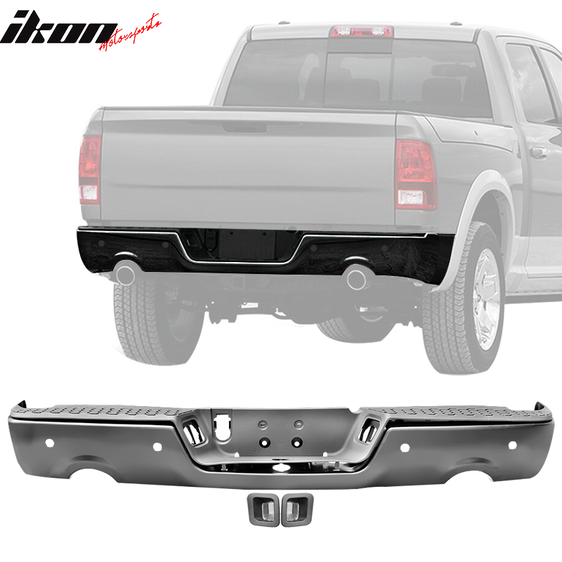 2009-2018 Dodge Ram 1500 Rear Step Bumper With Exhaust Holes - Steel