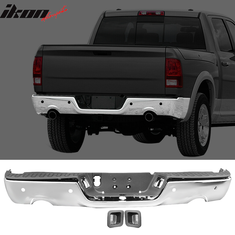 2009-2018 Dodge Ram 1500 Rear Step Bumper With Exhaust Holes - Steel
