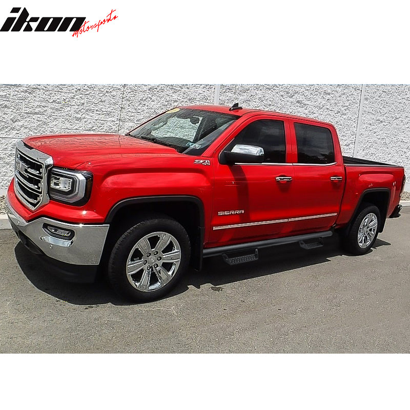 2007-2018 Chevy Silverado Crew Cab BCT Style Black Running Boards