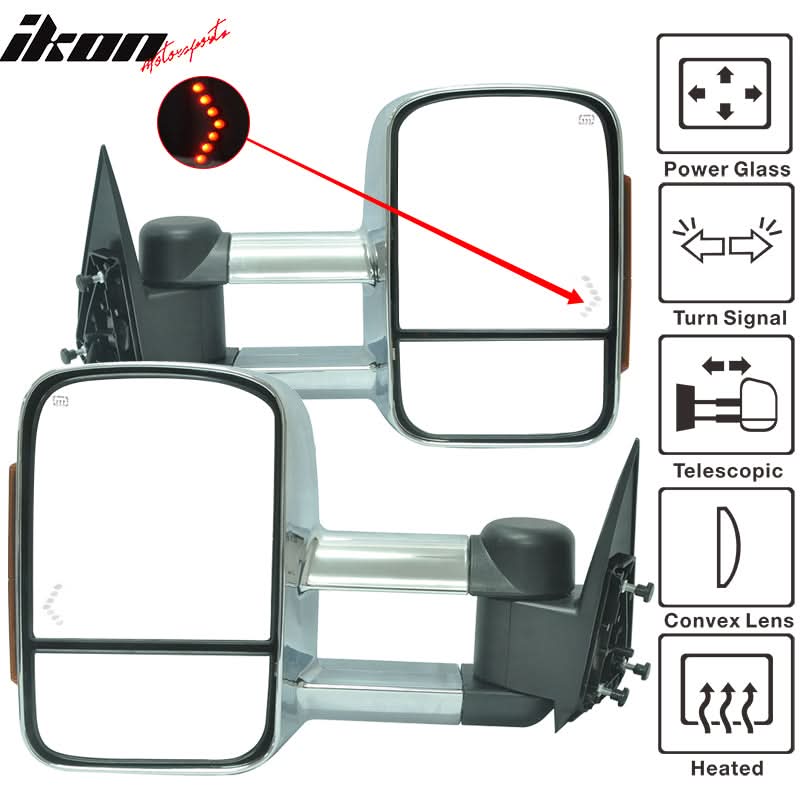 2003-2007Â Silverado Towing Mirrors Power Heated Signal Light Chrome