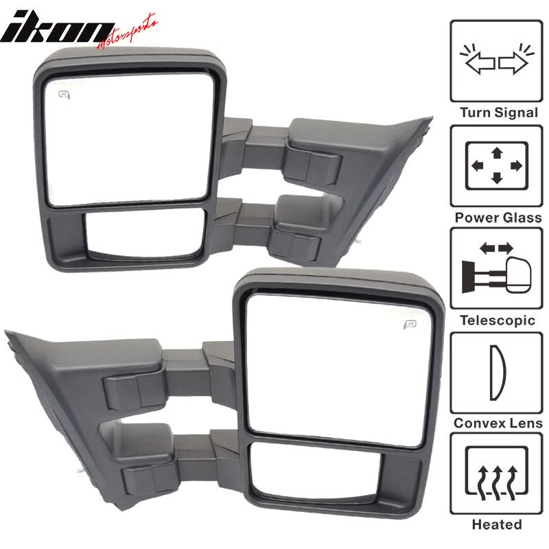 2003-2007Â Ford F250 Side View Tow Mirrors Ext Power Heated Turn Light