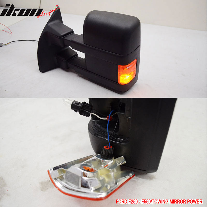 2003-2007Â Ford F250 Side View Tow Mirrors Ext Power Heated Turn Light