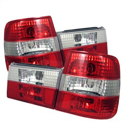 Spyder BMW 525i/525iT/530i/535i/540i 89-95 Red/Clear Euro Style Tail Lights