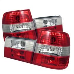 Spyder BMW 525i/525iT/530i/535i/540i 89-95 Red/Clear Euro Style Tail Lights