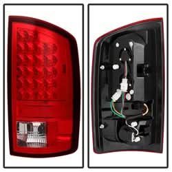 Spyder Dodge Ram 1500/Ram 2500/Ram 3500 02-06 Red/Clear LED Tail Lights