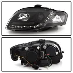 Spyder Signature Audi A4/A4 Quattro 06-08 Halogen Model Only DRL LED Projector Headlights Not Compatible With Xenon/HID Model Black