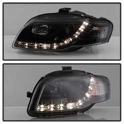 Spyder Signature Audi A4/A4 Quattro 06-08 Halogen Model Only DRL LED Projector Headlights Not Compatible With Xenon/HID Model Black