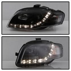 Spyder Signature Audi A4/A4 Quattro 06-08 Halogen Model Only DRL LED Projector Headlights Not Compatible With Xenon/HID Model Black