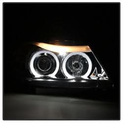 Spyder Signature BMW 323i/325i/325xi/328i/328xi/330i/330xi/335i/335xi 06-08 Chrome Halo Amber Projector Headlights