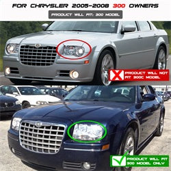 Spyder Signature Chrysler 300 05-08 Uses T10 LED Ultra White LED Bulb Dual Halo LED Projector Headlights Smoke