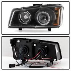 Spyder Signature Chevrolet Avalanche 1500/2500 / Silverado 1500/1500 HD/1500 HD Classic/2500/2500 HD/3500 02-06 Halo LED Projector Headlights Amber Reflector Black