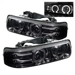 Spyder Signature Chevrolet Silverado 1500/Silverado 1500 HD/Silverado 2500/Silverado 2500 HD/Silverado 3500/Suburban 1500/Suburban 2500/Tahoe 99-02 Uses T10 LED Ultra White LED Bulb Halo LED Projector Headlights Smoke