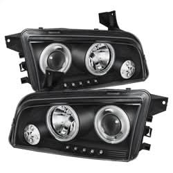 Spyder Signature Dodge Charger 06-10 Low Beam Bulb Included CCFL LED Projector Headlights High Beam Uses Stock Bulb Halogen Model Only