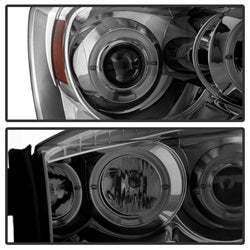 Spyder Signature Dodge Ram 1500/Ram 2500/Ram 3500 06-08 Uses T10 LED Ultra White LED Bulb Halo LED Projector Headlights Smoke