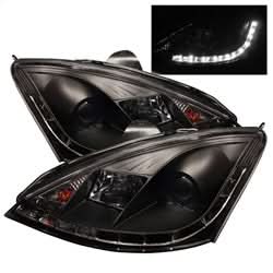 Spyder Signature Ford Focus 00-04 Black DRL LED Projector Headlights