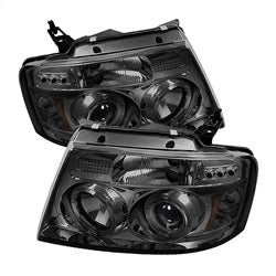 Spyder Signature Ford F-150 04-08 Version 2 Halo LED Projector Headlights Uses T10 LED Ultra White LED Bulb Smoke