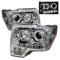 Spyder Signature Ford F-150 09-14 Halogen Model Only Halo LED Projector Headlights Not Compatible w/Xenon/HID Model Chrome