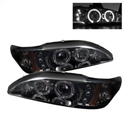 Spyder Signature Ford Mustang 94-98 1 pc. Halo LED Projector Headlights Uses T10 LED Ultra White LED Bulb Amber Reflector