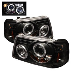 Spyder Signature Ford Ranger 01-11 1 pc. Halo LED Projector Headlights Replaceable LED Black
