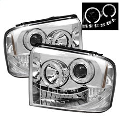 Spyder Signature Ford F-250 Super Duty/F-350 Super Duty/F-450 Super Duty 05-07 Chrome Halo LED Projector Headlights