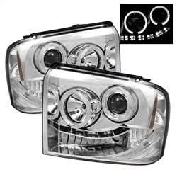 Spyder Signature Ford F-250 Super Duty/F-350 Super Duty/F-450 Super Duty 05-07 Chrome Halo LED Projector Headlights