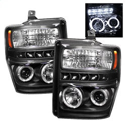 Spyder Signature Ford F-250 Super Duty/F-350 Super Duty/F-450 Super Duty 08-10 Black Halo LED Projector Headlights
