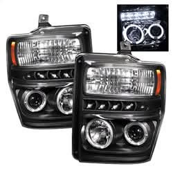 Spyder Signature Ford F-250 Super Duty/F-350 Super Duty/F-450 Super Duty 08-10 Black Halo LED Projector Headlights