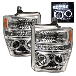 Spyder Signature Ford F-250 Super Duty/F-350 Super Duty/F-450 Super Duty 08-10 Chrome Halo LED Projector Headlights