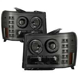 Spyder Signature GMC Sierra 1500/Sierra 2500 HD/Sierra 3500 HD 07-13 High H1 And Low H1 Smoke Halo Projector Headlights