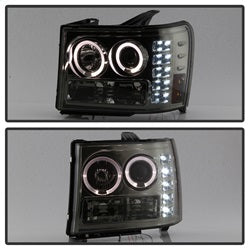 Spyder Signature GMC Sierra 1500/Sierra 2500 HD/Sierra 3500 HD 07-13 High H1 And Low H1 Smoke Halo Projector Headlights