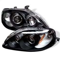 Spyder Signature Honda Civic 99-00 Black Halo Projector Headlights