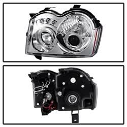 Spyder Signature Jeep Grand Cherokee 05-07 Chrome Halo LED Projector Headlights