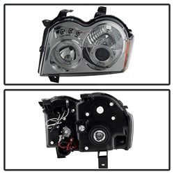 Spyder Signature Jeep Grand Cherokee 05-07 Uses T10 LED Ultra White LED Bulb Halo LED Projector Headlights Smoke