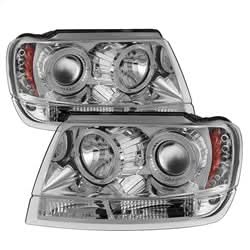 Spyder Jeep Grand Cherokee 99-04 Projector Headlights - LED Halo - Chrome