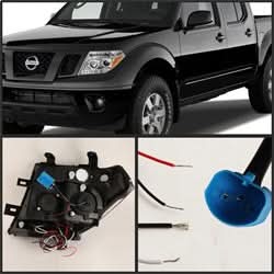 Spyder Signature Nissan Frontier/Pathfinder 05-08 Chrome Halo LED Projector Headlights