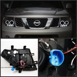 Spyder Signature Nissan Frontier/Pathfinder 05-08 Smoke Halo LED Projector Headlights