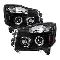 Spyder Signature Nissan Armada/Armada (Pathfinder)/Titan 05-07 Low Beam Bulb Included Halo LED Projector Headlights High Beam Uses Stock Bulb Black