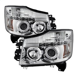 Spyder Signature Nissan Armada/Armada (Pathfinder)/Titan 05-07 Low Beam Bulb Included Halo LED Projector Headlights High Beam Uses Stock Bulb Chrome