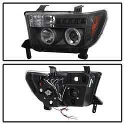 Spyder Signature Toyota Sequoia/Tundra 08-13 Black Halo Projector Headlights w/o Headlight Washer