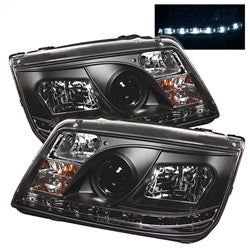 Spyder Signature Volkswagen Jetta 99-05 Black DRL LED Projector Headlights