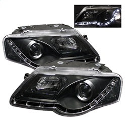 Spyder Signature Volkswagen Passat 06-08 Black DRL LED Projector Headlights