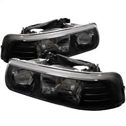 Spyder Signature Chevrolet Silverado 1500/Silverado 1500 HD/Silverado 2500/Silverado 2500 HD/Silverado 3500/Suburban 1500/Suburban 2500/Tahoe 99-02 Black Crystal Headlights