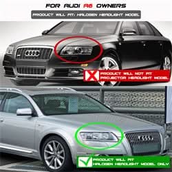 Spyder Signature Audi A6/A6 Quattro 06-07 Not For Use w/Xenon/HID Models DRL LED Projector Headlights Halogen Model Only Black