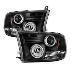 Spyder Signature Dodge Ram 1500/Ram 2500/Ram 3500/1500/2500/3500 09-10 Halogen Models Only CCFL LED Projector Headlights Not Compatible w/Factory Projection And LED DRL Black