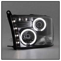 Spyder Signature Dodge Ram 1500/Ram 2500/Ram 3500/1500/2500/3500 09-10 Halogen Models Only CCFL LED Projector Headlights Not Compatible w/Factory Projection And LED DRL Black