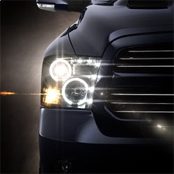 Spyder Signature Dodge Ram 1500/Ram 2500/Ram 3500/1500/2500/3500 09-10 Halogen Models Only CCFL LED Projector Headlights Not Compatible w/Factory Projection And LED DRL Black
