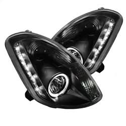 Spyder Signature Infiniti G35 03-04 Halogen Model Only Halo DRL LED Projector Headlight Not Compatible With Xenon/HID Model High H4/Low H1 Included